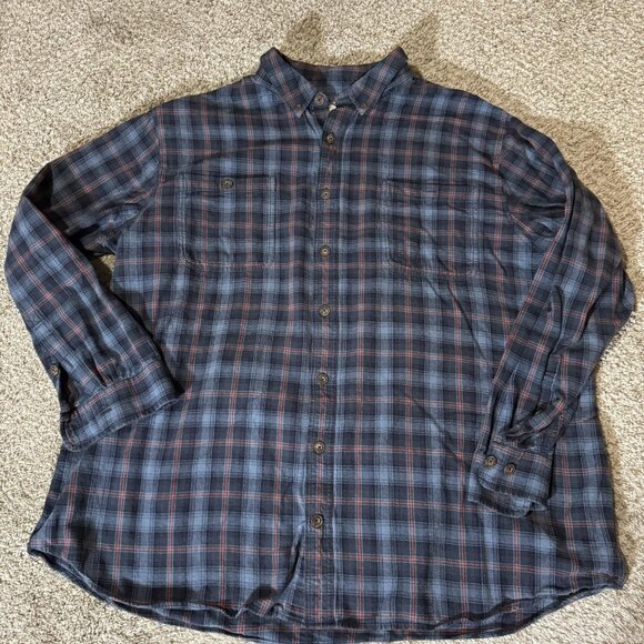 Duluth Trading Shirt Mens 3XL Tall Plaid Button Down Long Sleeve Relaxed Fit - Picture 1 of 6